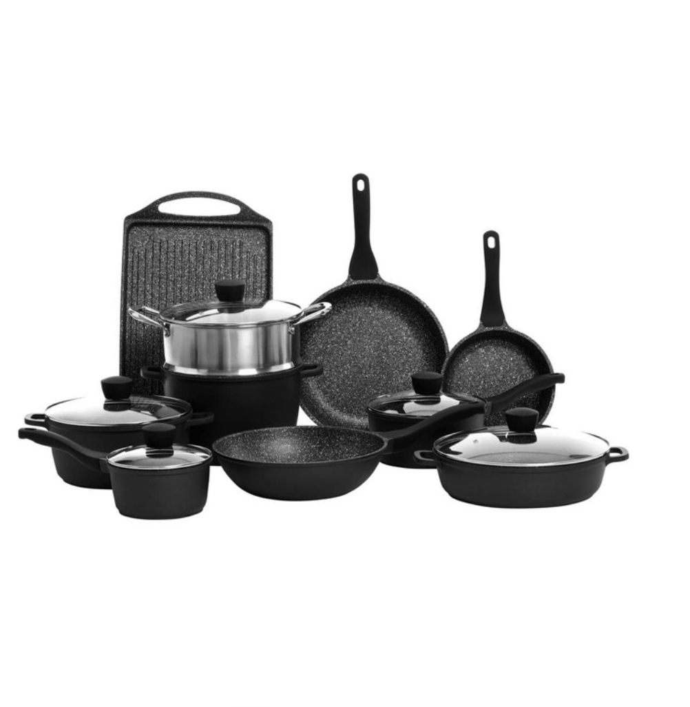 The Cooks Collective Classic Non-Stick 10 Piece Cookset in Black